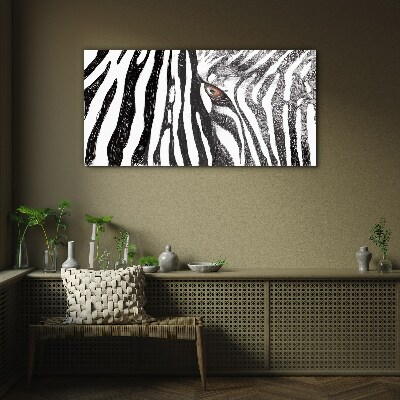 Schilderij op glas Zebra in monochrome stijl