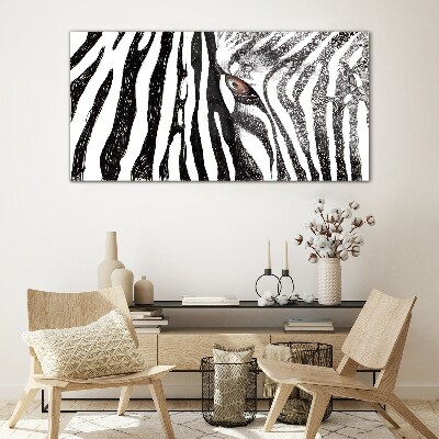 Schilderij op glas Zebra in monochrome stijl