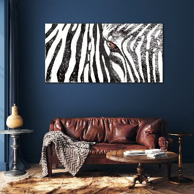 Schilderij op glas Zebra in monochrome stijl