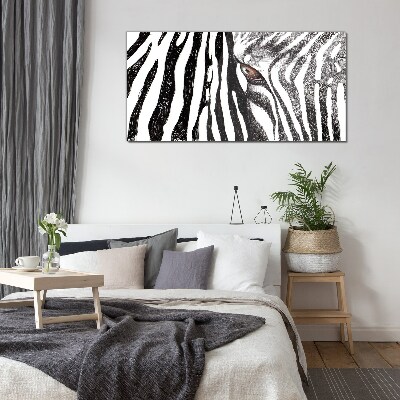 Schilderij op glas Zebra in monochrome stijl