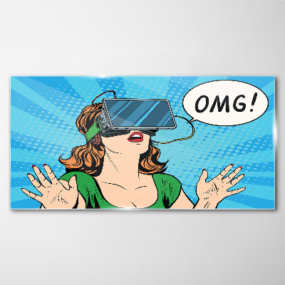 Glas foto Verrassing in virtual reality