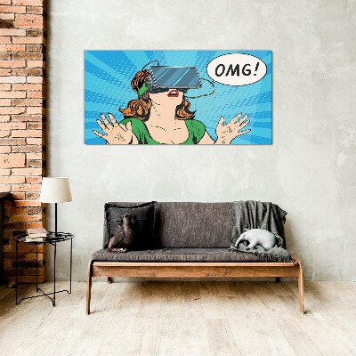 Glas foto Verrassing in virtual reality