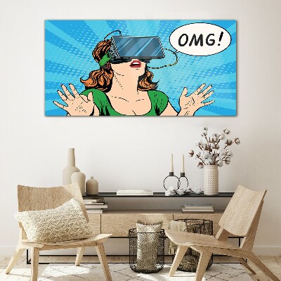 Glas foto Verrassing in virtual reality