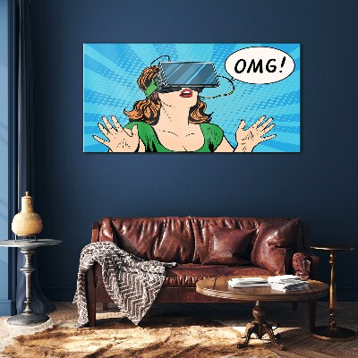 Glas foto Verrassing in virtual reality