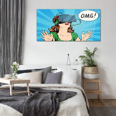 Glas foto Verrassing in virtual reality