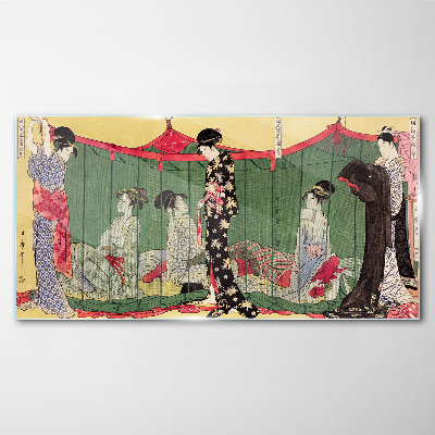 Foto op glas Een scène uit het Japanse dagelijkse leven