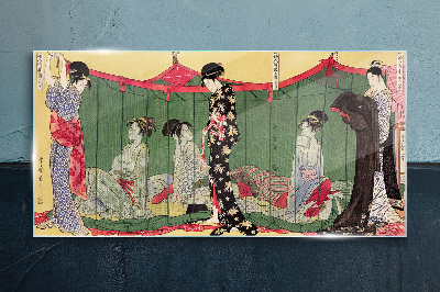 Foto op glas Een scène uit het Japanse dagelijkse leven