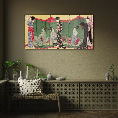 Foto op glas Een scène uit het Japanse dagelijkse leven