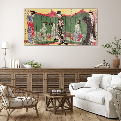 Foto op glas Een scène uit het Japanse dagelijkse leven