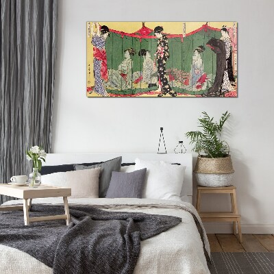 Foto op glas Een scène uit het Japanse dagelijkse leven