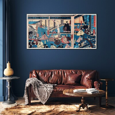 Glas foto Een scène uit het Japanse leven