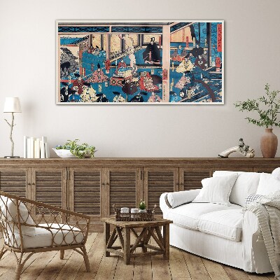 Glas foto Een scène uit het Japanse leven