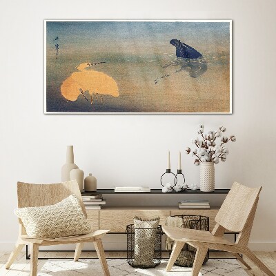 Glas foto De stilte van het water en de vogel