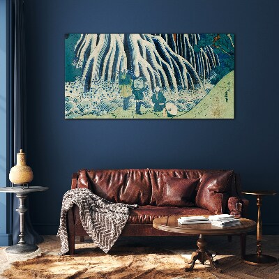 Glas foto Onder een boom in een winterlandschap