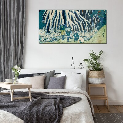 Glas foto Onder een boom in een winterlandschap