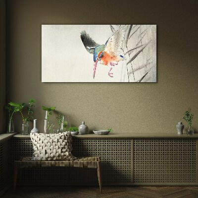 Schilderij op glas De vreugdevolle vlucht van de ijsvogel