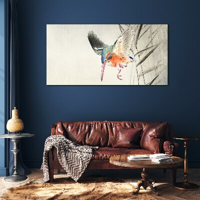 Schilderij op glas De vreugdevolle vlucht van de ijsvogel