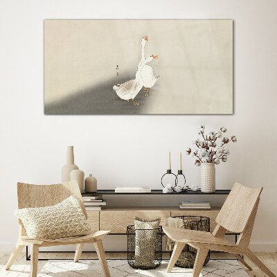 Foto op glas Ganzen op een minimalistische achtergrond