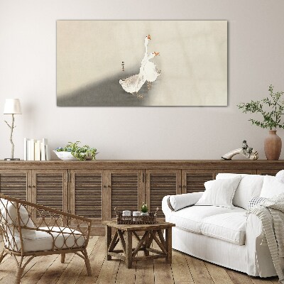 Foto op glas Ganzen op een minimalistische achtergrond