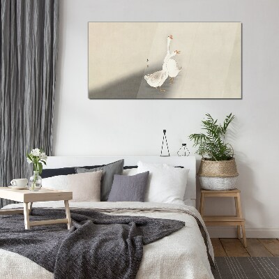 Foto op glas Ganzen op een minimalistische achtergrond