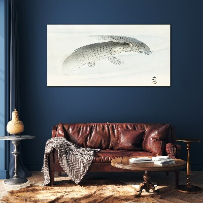 Foto op glas Vis danst in het kalme water