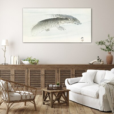 Foto op glas Vis danst in het kalme water