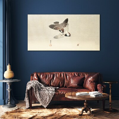 Glas foto Een gevleugelde ontmoeting in stilte