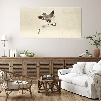 Glas foto Een gevleugelde ontmoeting in stilte