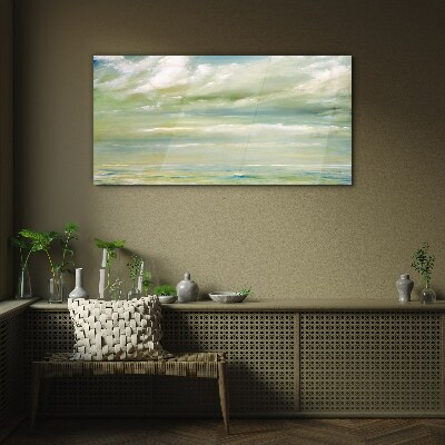 Foto op glas Vreedzame lucht boven de zee