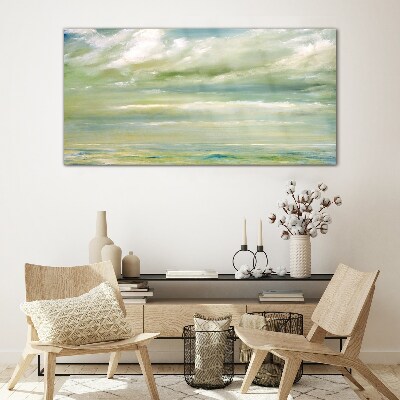 Foto op glas Vreedzame lucht boven de zee