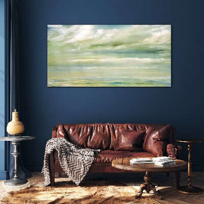 Foto op glas Vreedzame lucht boven de zee