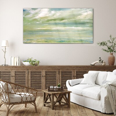 Foto op glas Vreedzame lucht boven de zee