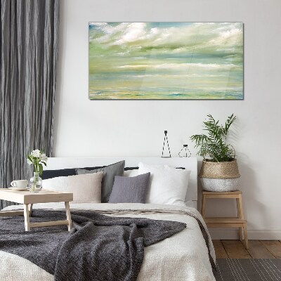 Foto op glas Vreedzame lucht boven de zee