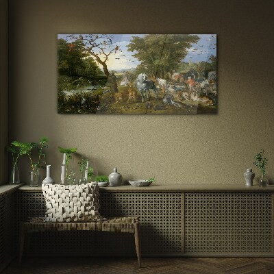 Foto op glas Paradijselijk landschap met fauna en flora