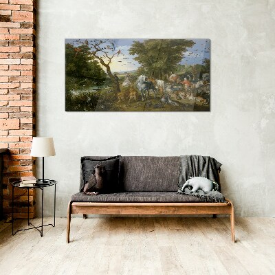 Foto op glas Paradijselijk landschap met fauna en flora