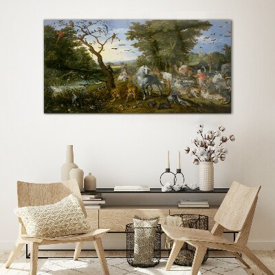 Foto op glas Paradijselijk landschap met fauna en flora