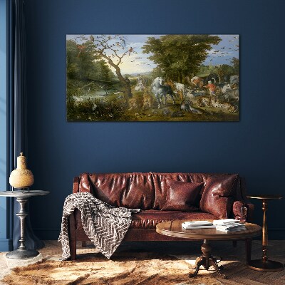 Foto op glas Paradijselijk landschap met fauna en flora