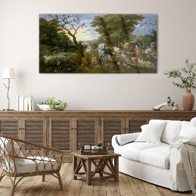 Foto op glas Paradijselijk landschap met fauna en flora