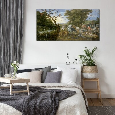 Foto op glas Paradijselijk landschap met fauna en flora