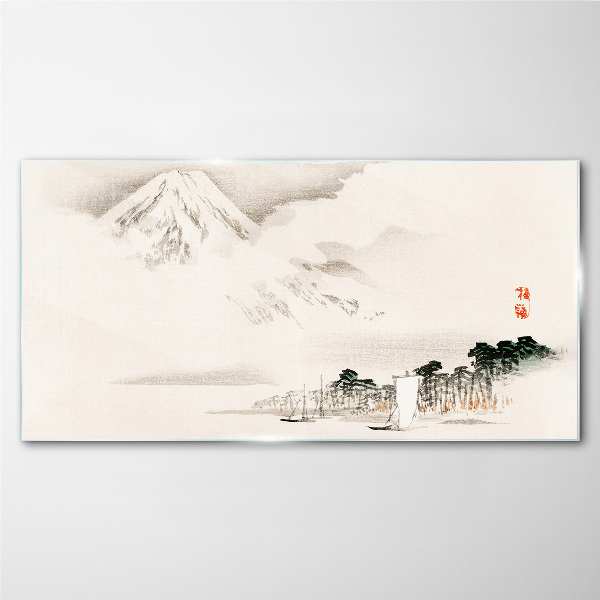 Foto op glas De rust van het berglandschap