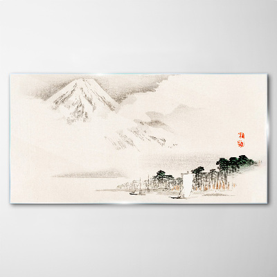 Foto op glas De rust van het berglandschap