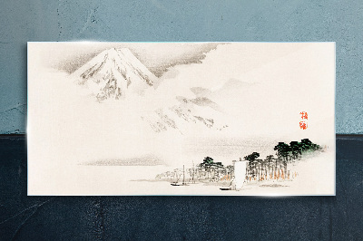 Foto op glas De rust van het berglandschap