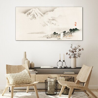 Foto op glas De rust van het berglandschap