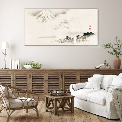 Foto op glas De rust van het berglandschap