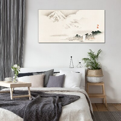 Foto op glas De rust van het berglandschap