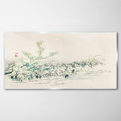 Glas foto De rust van de natuur in delicate kleuren