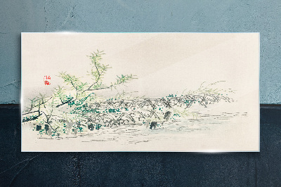 Glas foto De rust van de natuur in delicate kleuren