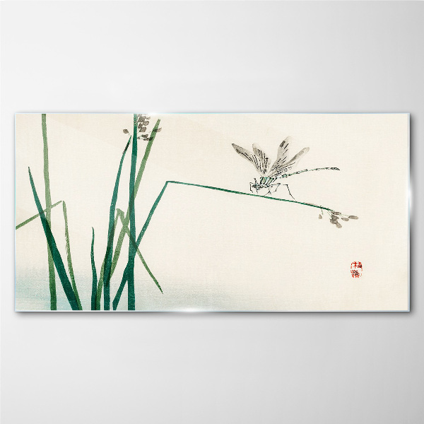 Schilderij op glas De delicatesse van de natuur met een vlinder