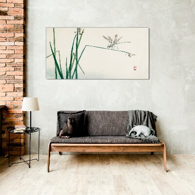 Schilderij op glas De delicatesse van de natuur met een vlinder