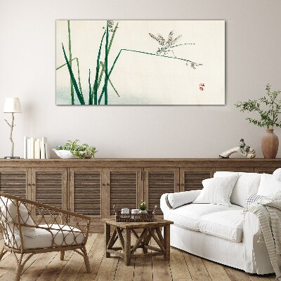 Schilderij op glas De delicatesse van de natuur met een vlinder